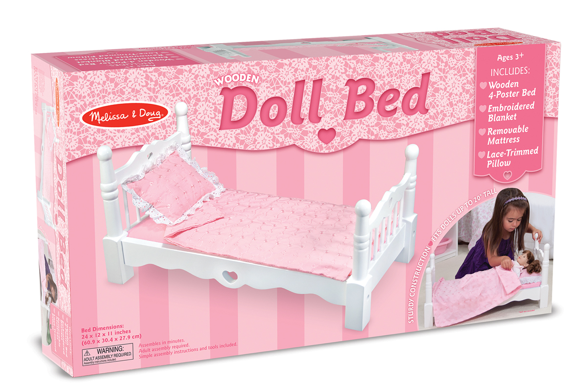 Деревянная кроватка для куклы  